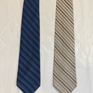 EUC Lot Of 2 Croft & Barrow Men's Necktie Ties  Made in USA 100% Imported Silk